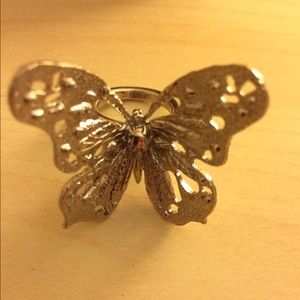 SOLD Alexander McQueen skull butterfly ring IT 13