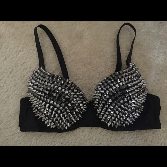Silver stud bra