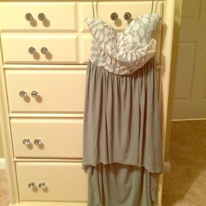 High low mint green dress