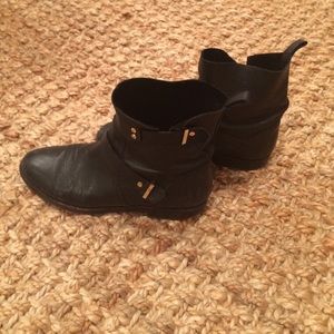 Black Leather Joie booties!