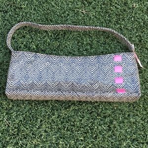 Black, white, and pink mini-shoulder bag