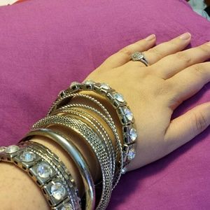 Lane bryant ex  large silver bangles