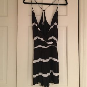 Striped wrap romper
