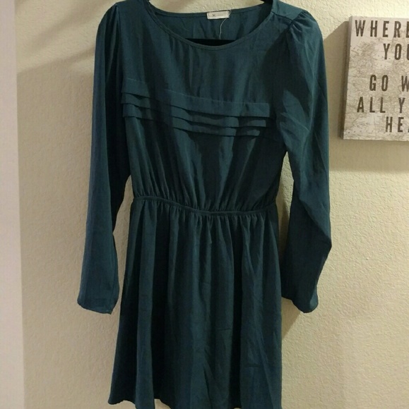 Blue silk dress