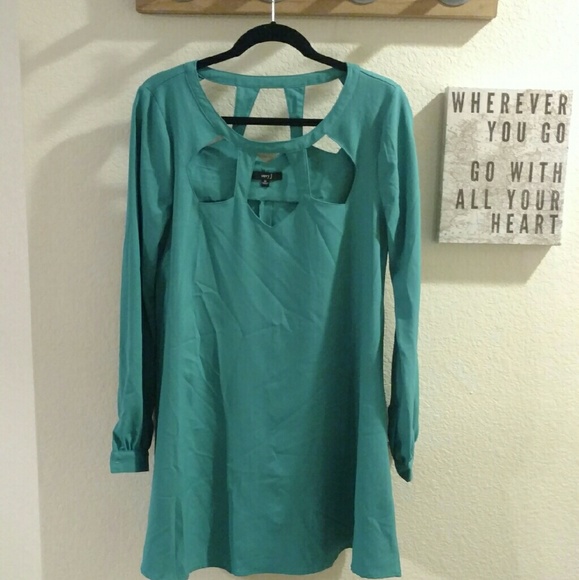 Long sleeve peekaboo dress