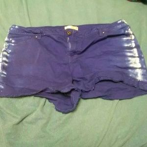 Blue Acid Wash Shorts