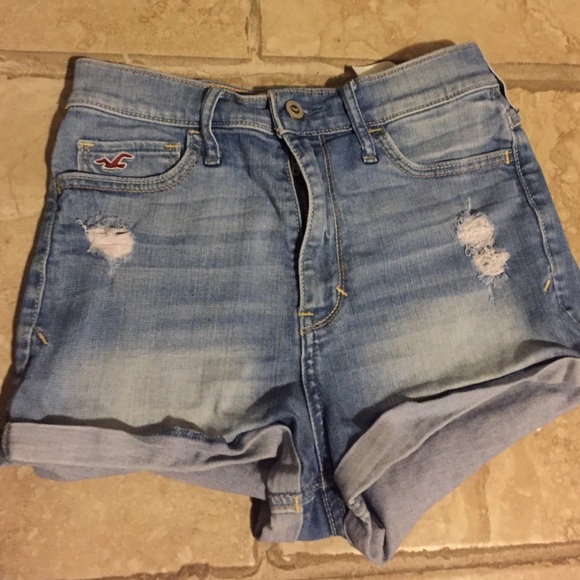 High waisted denim shorts