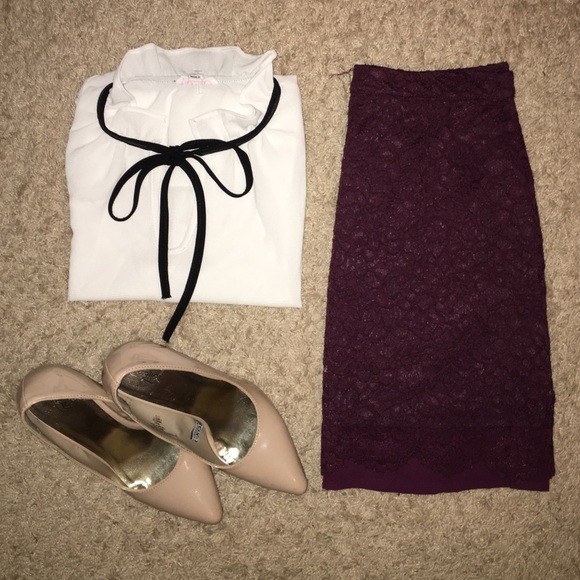 Purple Lace Mini Skirt.