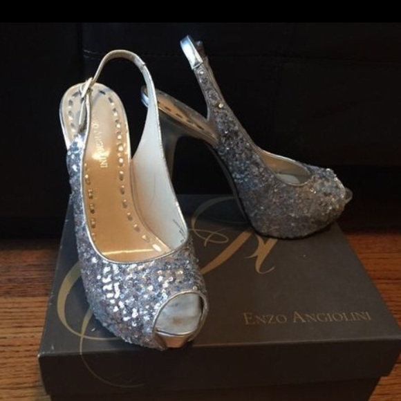 Silver Sequin Enzo Angiolini Pumps
