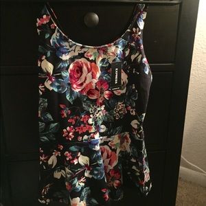 Express floral peplum NWT size XS