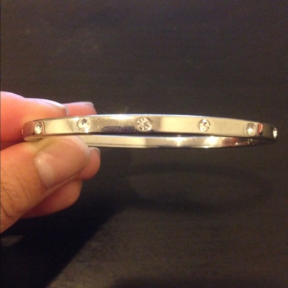 Fossil Silver Jeweled Bangle Bracelet