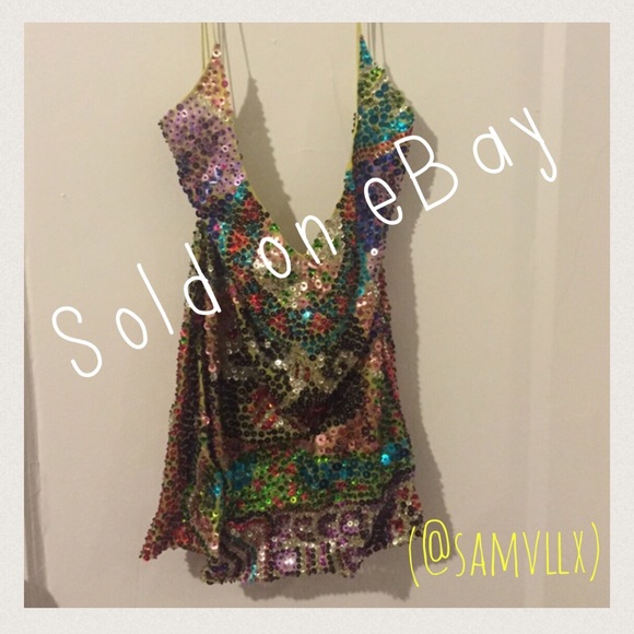 Christian Lacroix Sequin Multi-Color Tank Top