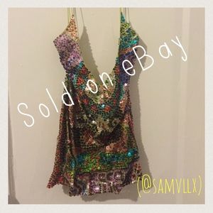 Christian Lacroix Sequin Multi-Color Tank Top
