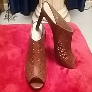 Brown, slip-in mules. Beautiful shoe!