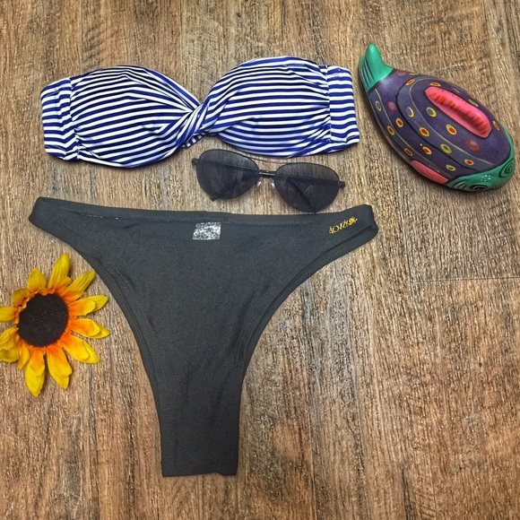 NWT BLACK Almost Brazilian Bikini Bottom - Picture 2 of 4
