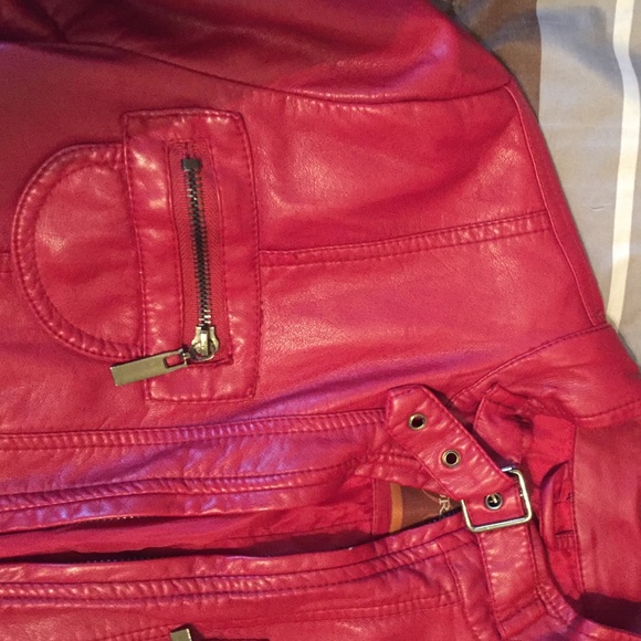 sassy red leather jacket - Picture 2 of 4