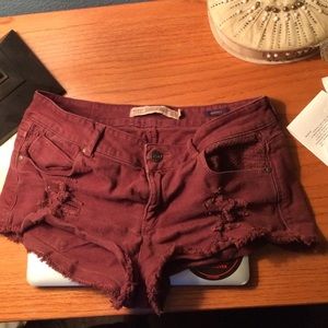 Burgundy Zara short shorts! Cute and comfy!