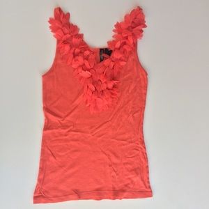 Bisou Bisou Ruffle Coral Tank Top