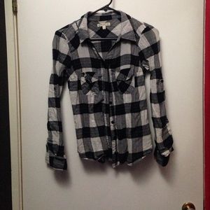 black and white plaid flannel