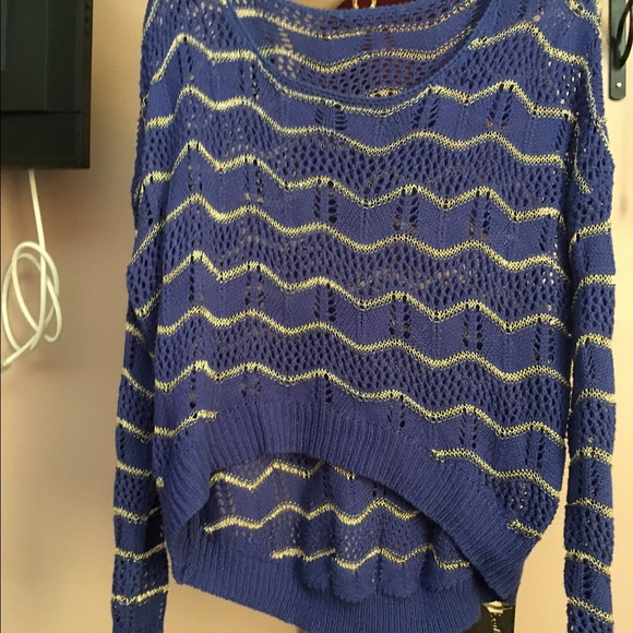Blue and gold knit sweater