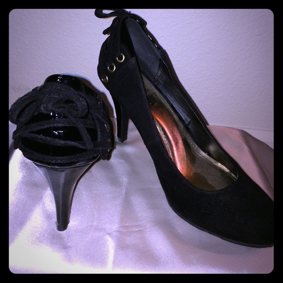 BAMBOO Shoes - NWOT Bamboo suede, patent leather, corset heels