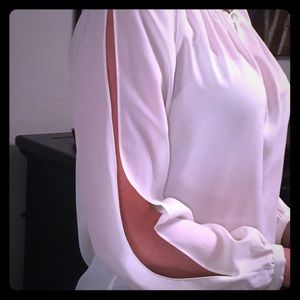 Michael Kors Ivory Blouse with Open Sleeves