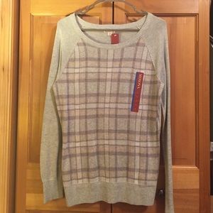Merona Grey Plaid Sweater