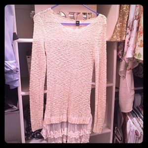 Gorgeous cream sweater with lace trim