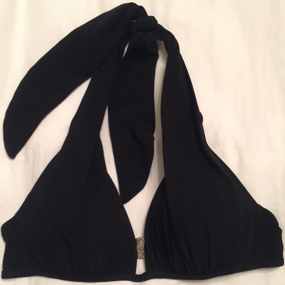 Victoria's Secret Black semi-padded swim top.