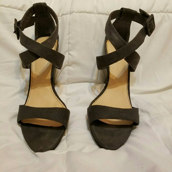 Faux Suede Criss Cross Heels
