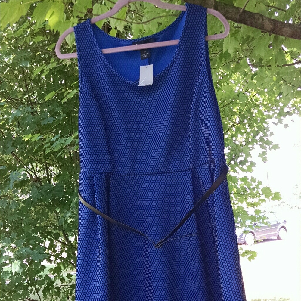 LB A-Line Sheath Dress--Royal Blue/Black Honeycomb