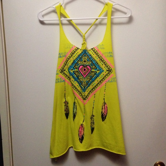 yellow tank top