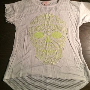 Gb girls neon green and silver skull shirt