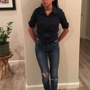 Zara long button down shirt/ tunic