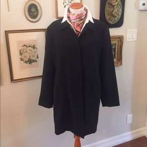 Black button up coat jacket large