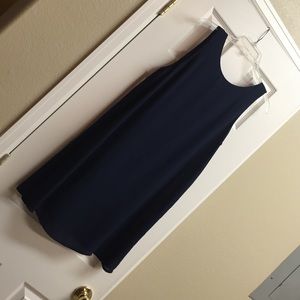 Navy Shift Dress with Bow