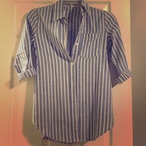 Blue and white stripe shirt