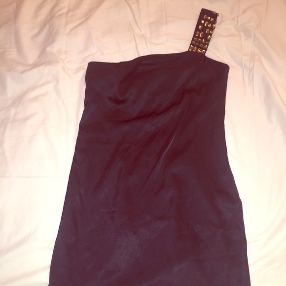 One Shoulder Dress with Gems - Picture 1 of 4