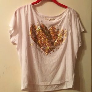Shimmery gold Aeropostale tee