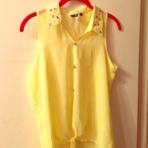 Sheer yellow tank top