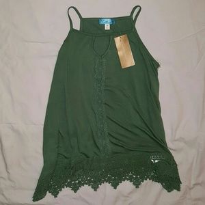 BNWT Free People esqe Olive Green Tank Top