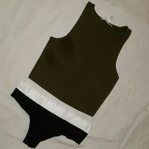 BNWT Victoria's Secret Pink panties & crop top