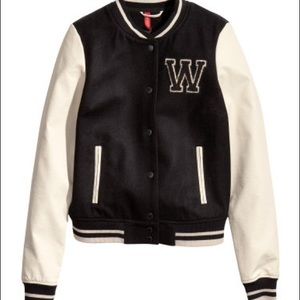 H&M Black and White Varsity Jacket