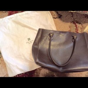 Kate Spade espresso pebbled leather tote EUC