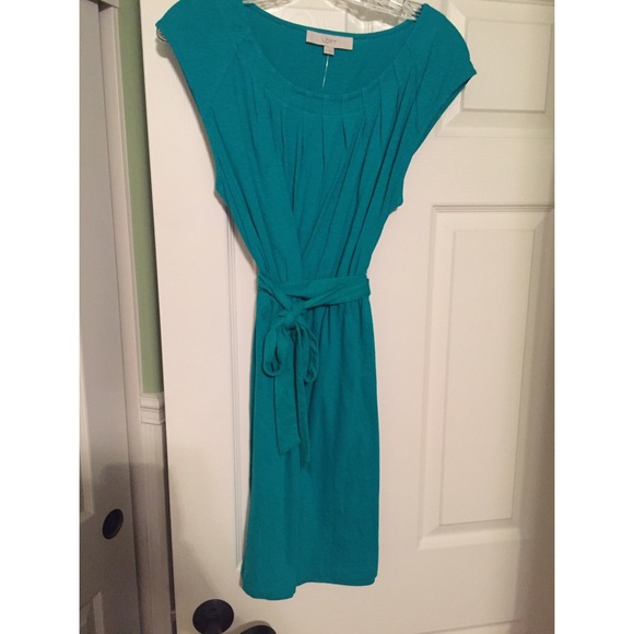 LOFT Green/Teal Wrap Dress