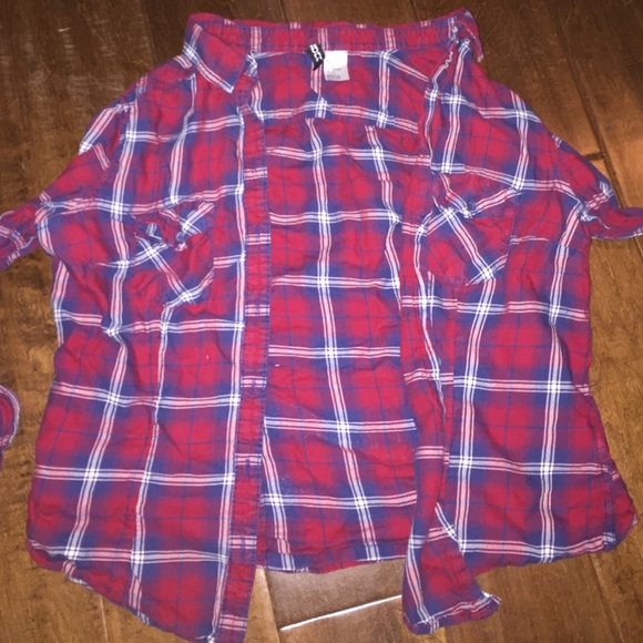 super cute red, white, and blue flannel
