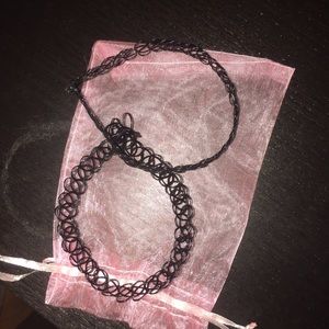 2 black chokers