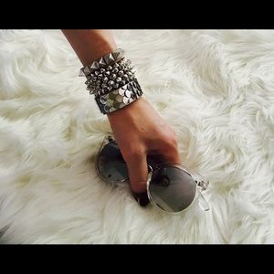 SALE: Silver tone cluster bracelets