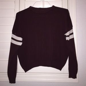 maroon and white brandy melville sweater
