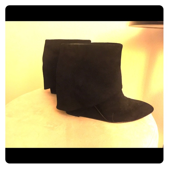 Nine West fold over pointy toe booties